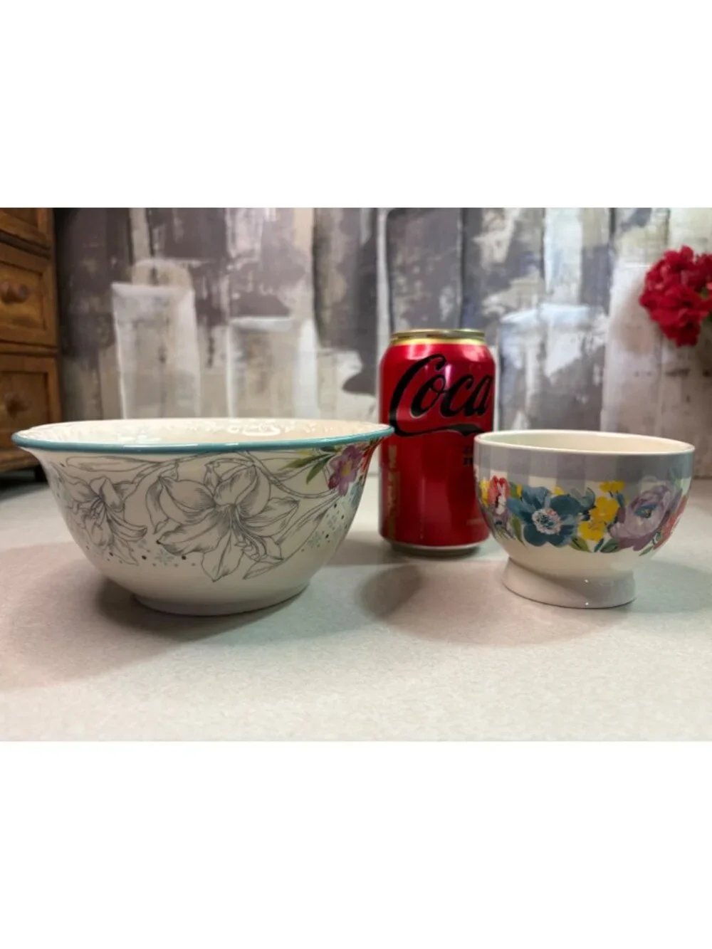 Pioneer Woman Ceramic Cereal & Fruit Bowl Set of Two Floral